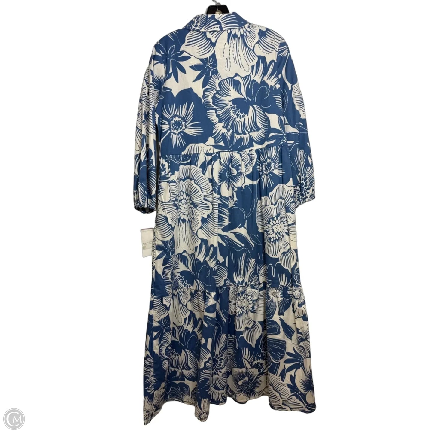 Dress Casual Maxi By Tahari By Arthur Levine In Blue & White, Size: M