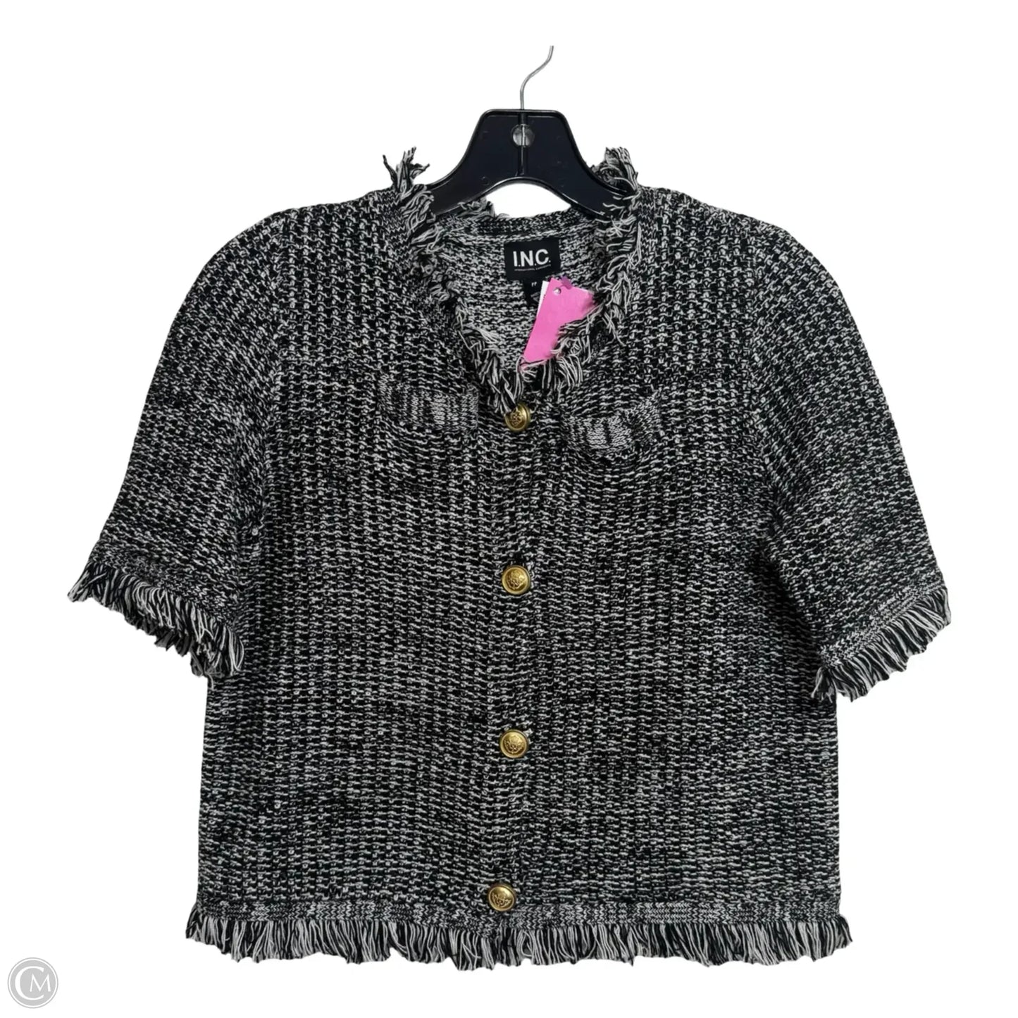 Sweater Short Sleeve By Inc In Black, Size: Sp