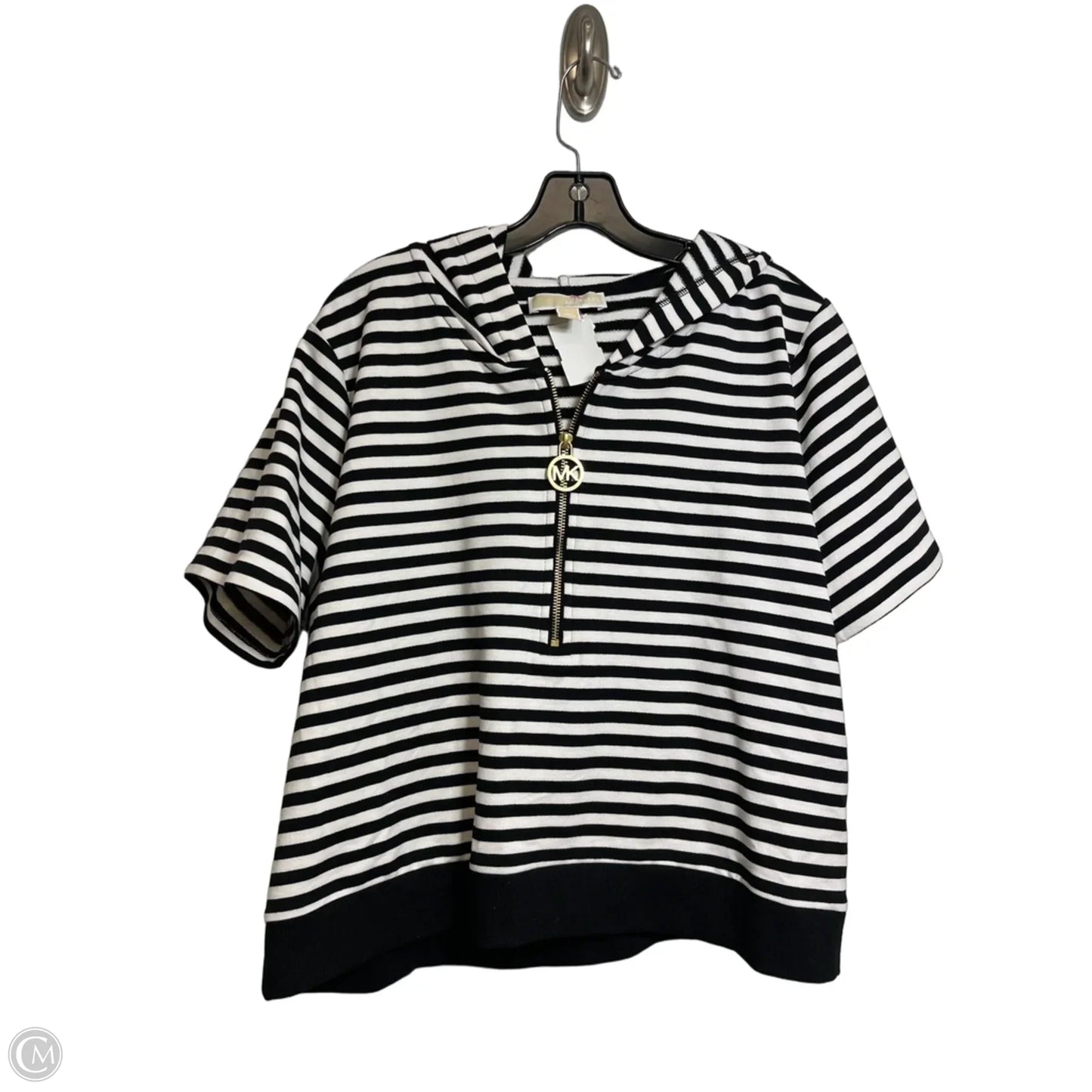 Top Short Sleeve By Michael By Michael Kors In Striped Pattern, Size: Xl
