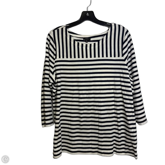 Top Long Sleeve By Talbots In Striped Pattern, Size: 2x