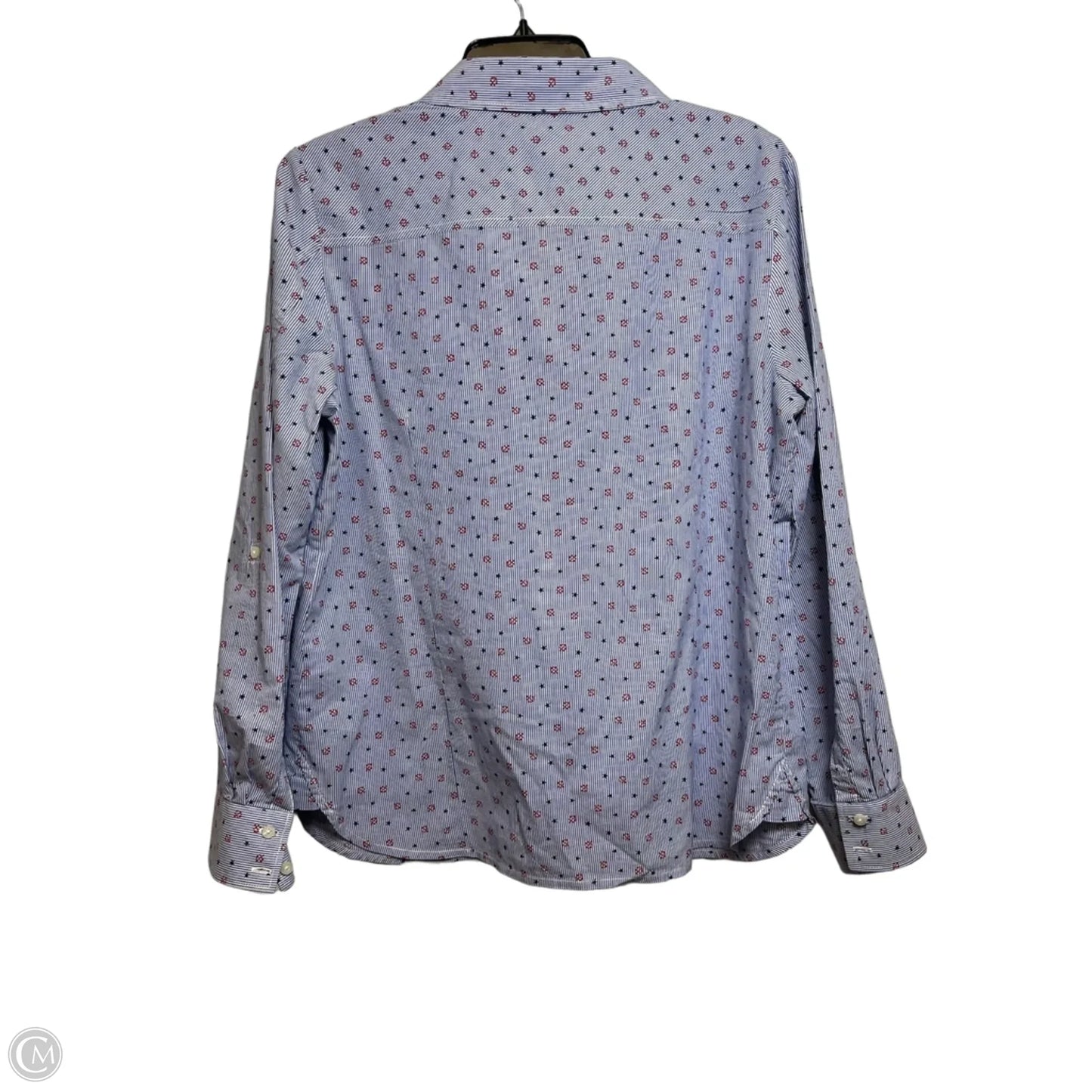Top Long Sleeve By Tommy Hilfiger In Blue Red & White, Size: L