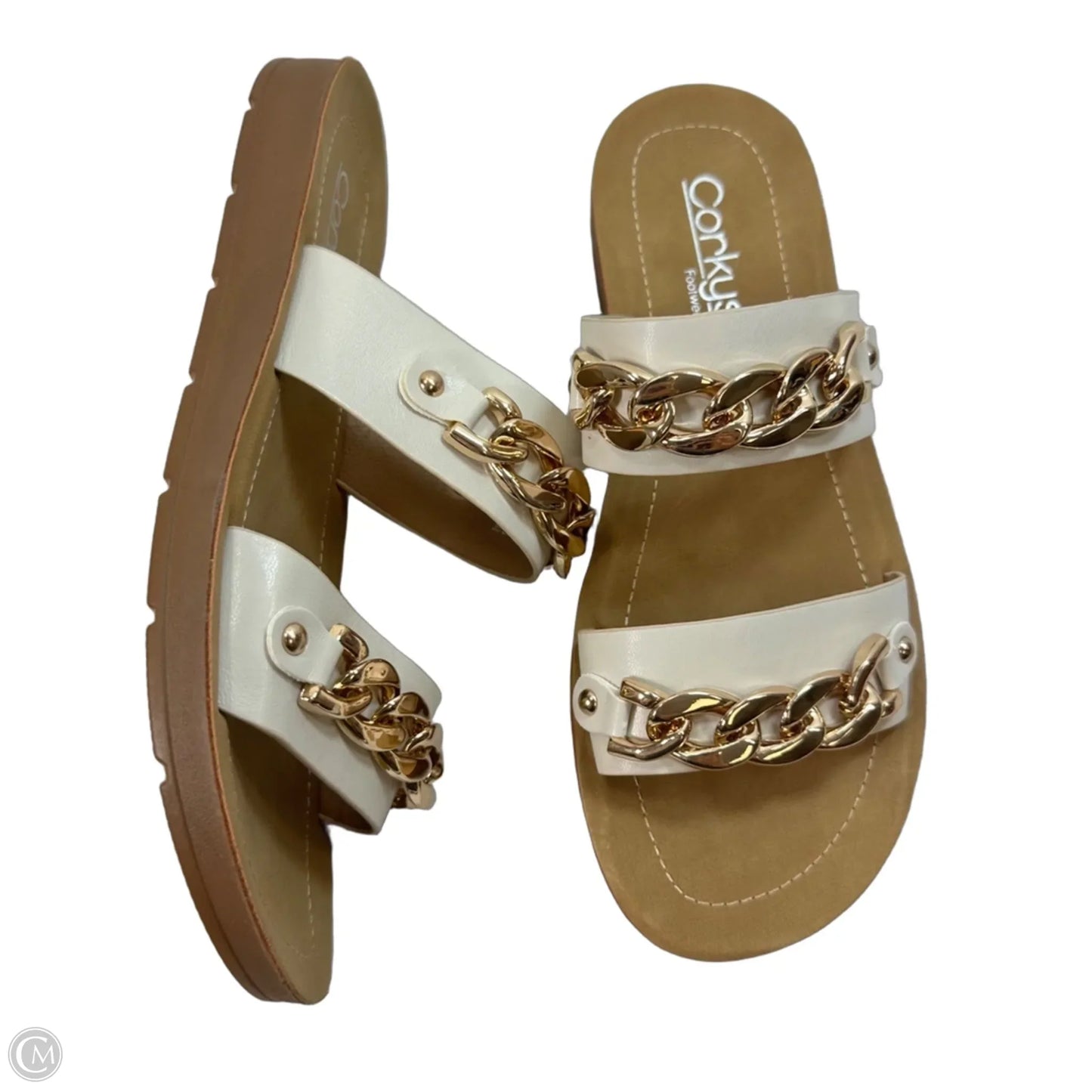 Sandals Flats By Corkys In Ivory, Size: 8