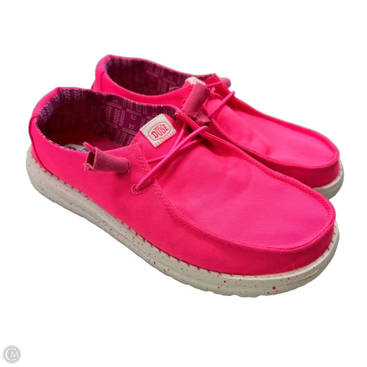 Shoes Flats By Hey Dude In Pink, Size: 7