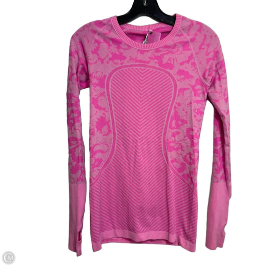 Athletic Top Long Sleeve Crewneck By Lululemon In Pink, Size: S