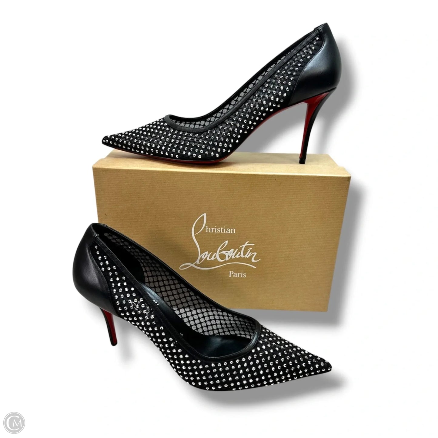 Shoes Luxury Designer By Christian Louboutin In Black, Size: 9.5