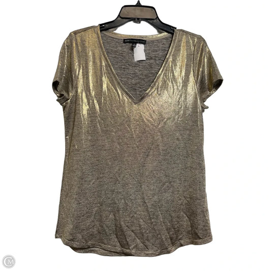 Top Short Sleeve By White House Black Market In Gold, Size: M