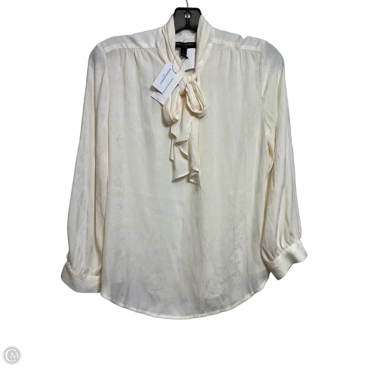 Top Long Sleeve By Banana Republic In Ivory, Size: S