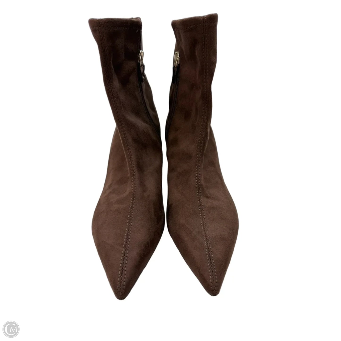 Boots Ankle Heels By Guess In Brown, Size: 8.5