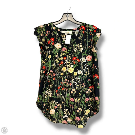 Top Sleeveless By Loft In Floral Print, Size: Xs