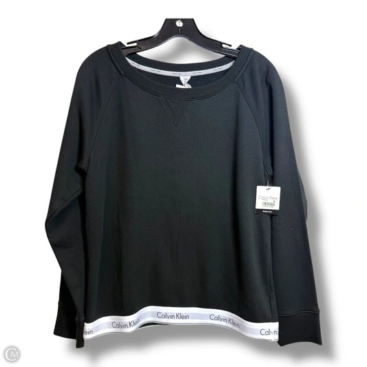 Sweatshirt Collar By Calvin Klein In Black, Size: L