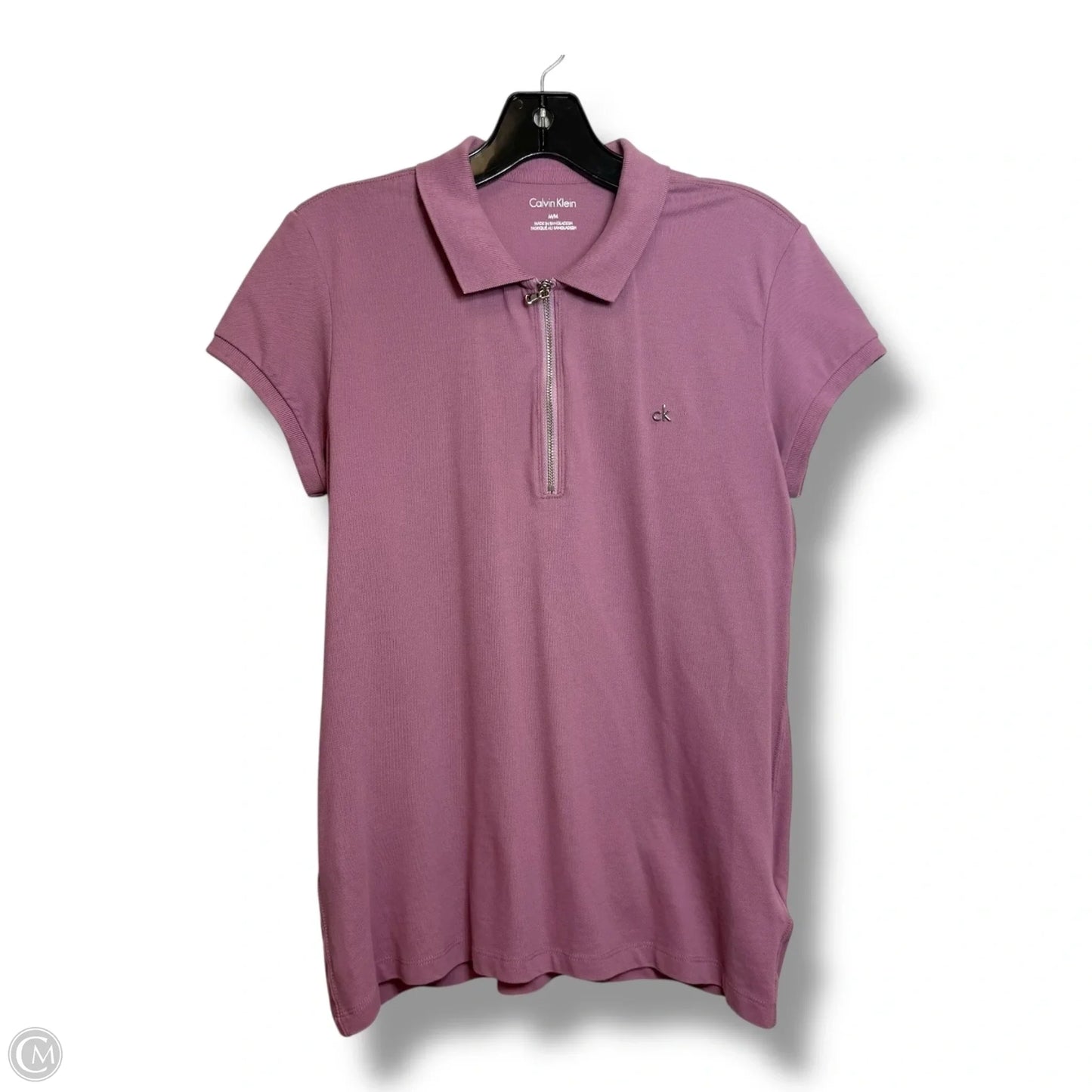 Top Short Sleeve By Calvin Klein In Purple, Size: M