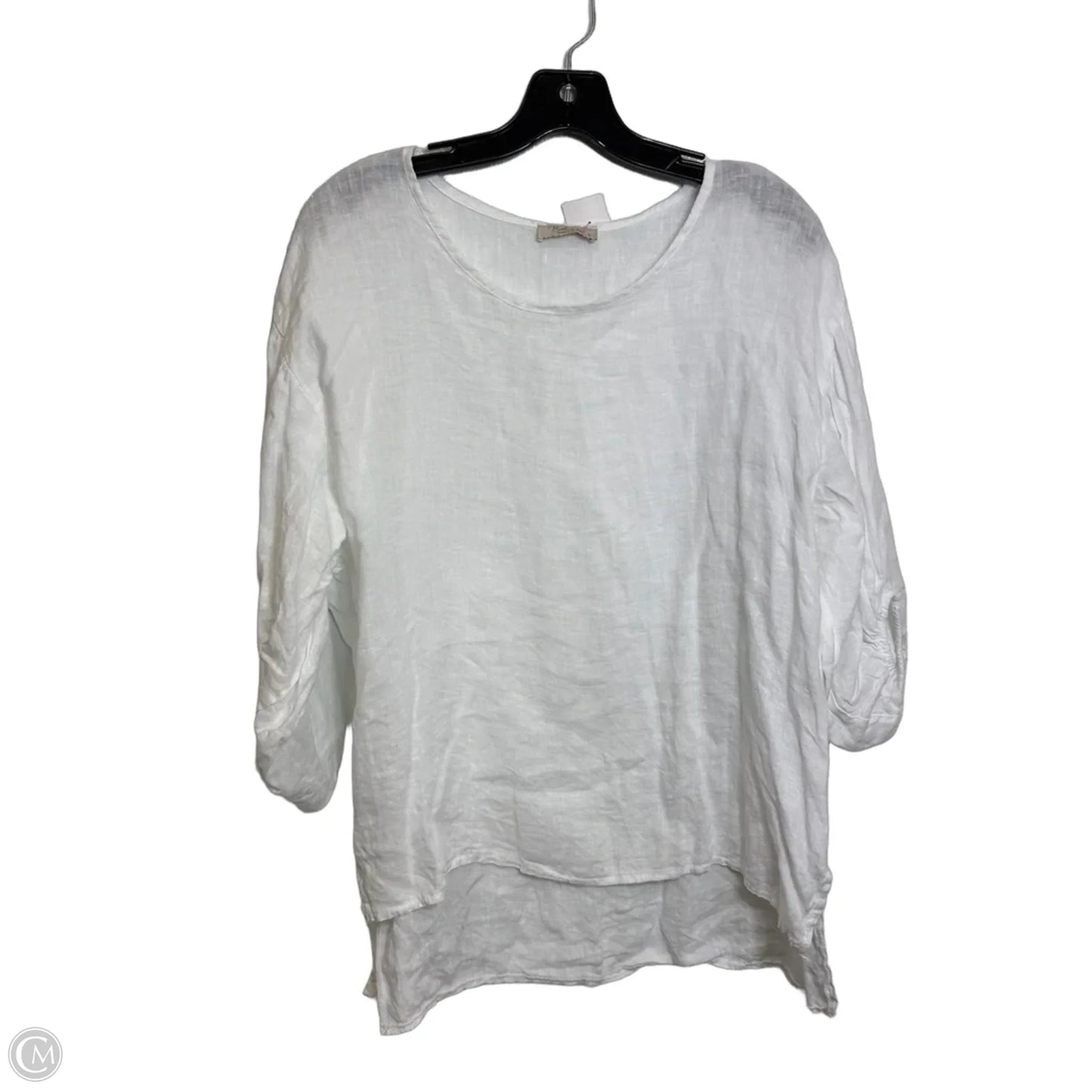 Top 3/4 Sleeve Basic By Clothes Mentor In White, Size: S