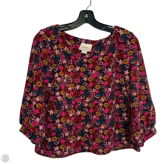 Top 3/4 Sleeve By Maeve In Floral Print, Size: M