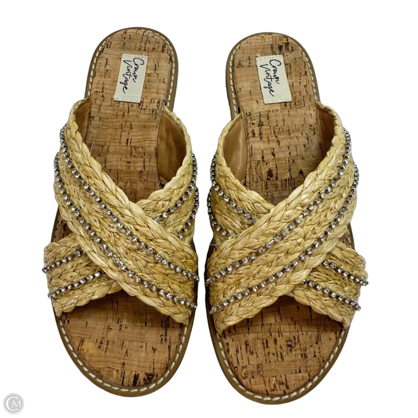 Sandals Flats By Crown Vintage In Beige, Size: 8