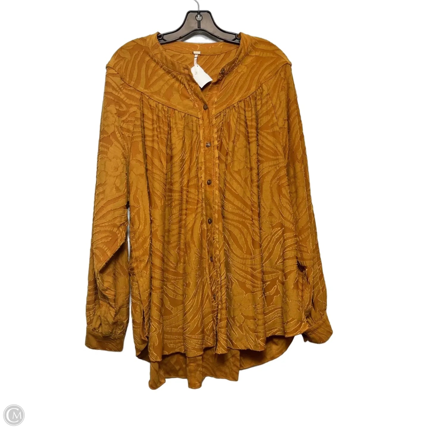 Top Long Sleeve By Free People In Gold, Size: M
