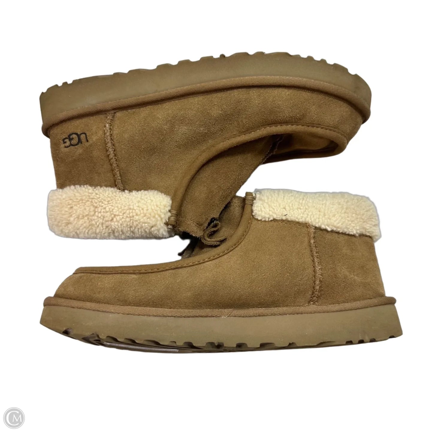 Boots Designer By Ugg In Brown, Size: 9