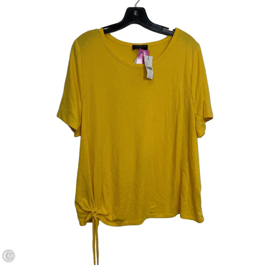 Top Short Sleeve By Lane Bryant In Yellow, Size: 18