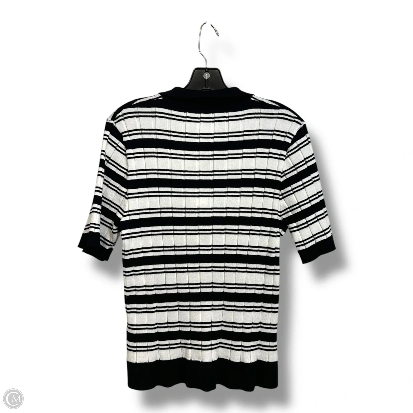 Top Short Sleeve By Adrianna Papell In Black, Size: L