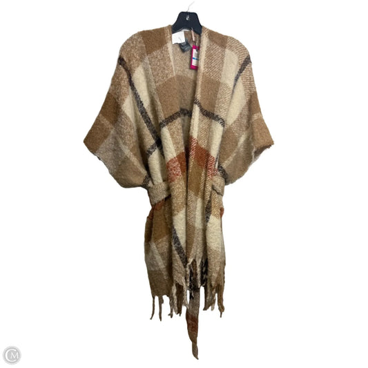 Poncho By Vince Camuto In Plaid Pattern, Size: Osfm