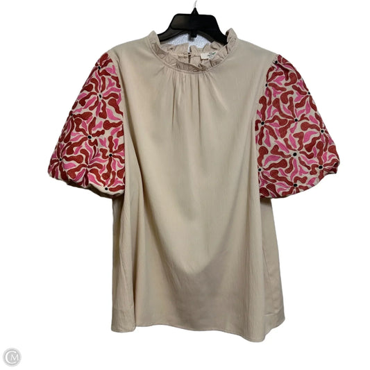 Top Short Sleeve By Entro In Tan, Size: Xl
