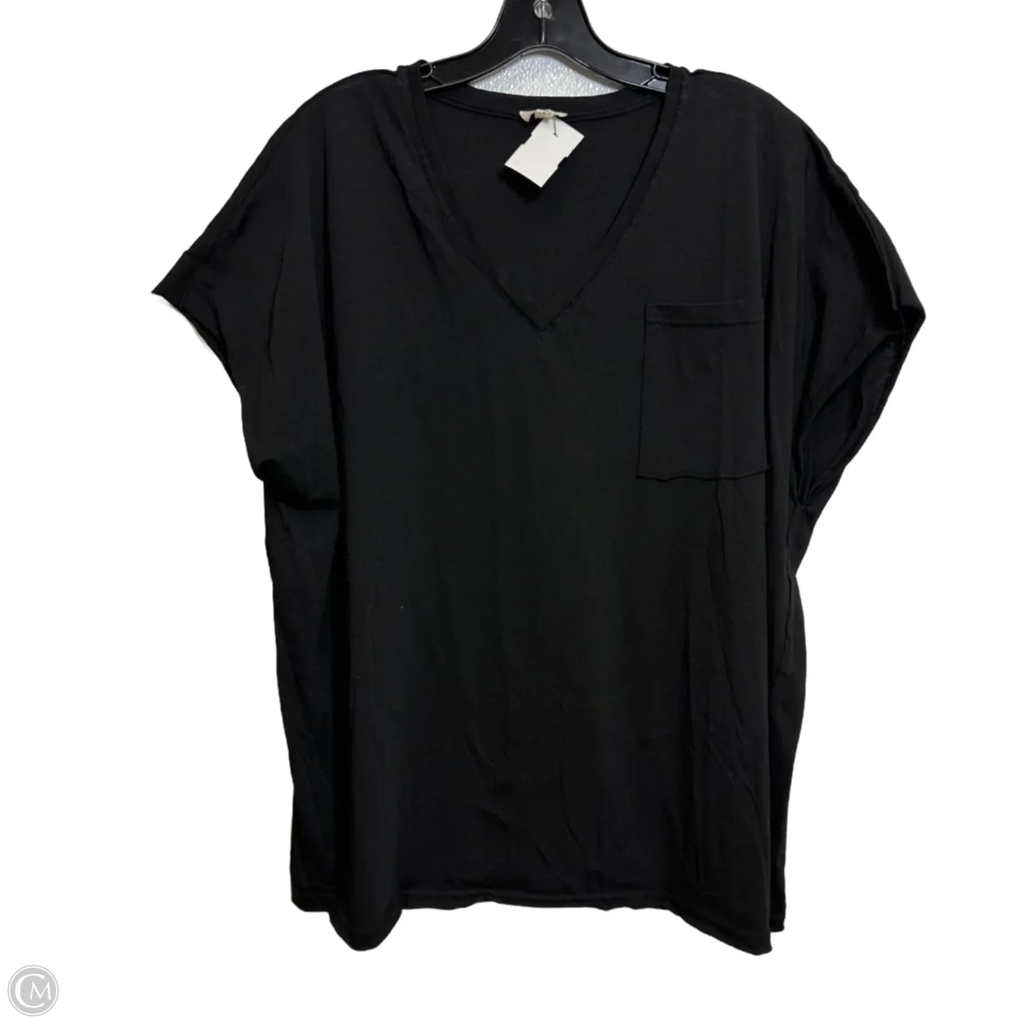 Top Short Sleeve By Pol In Black, Size: L
