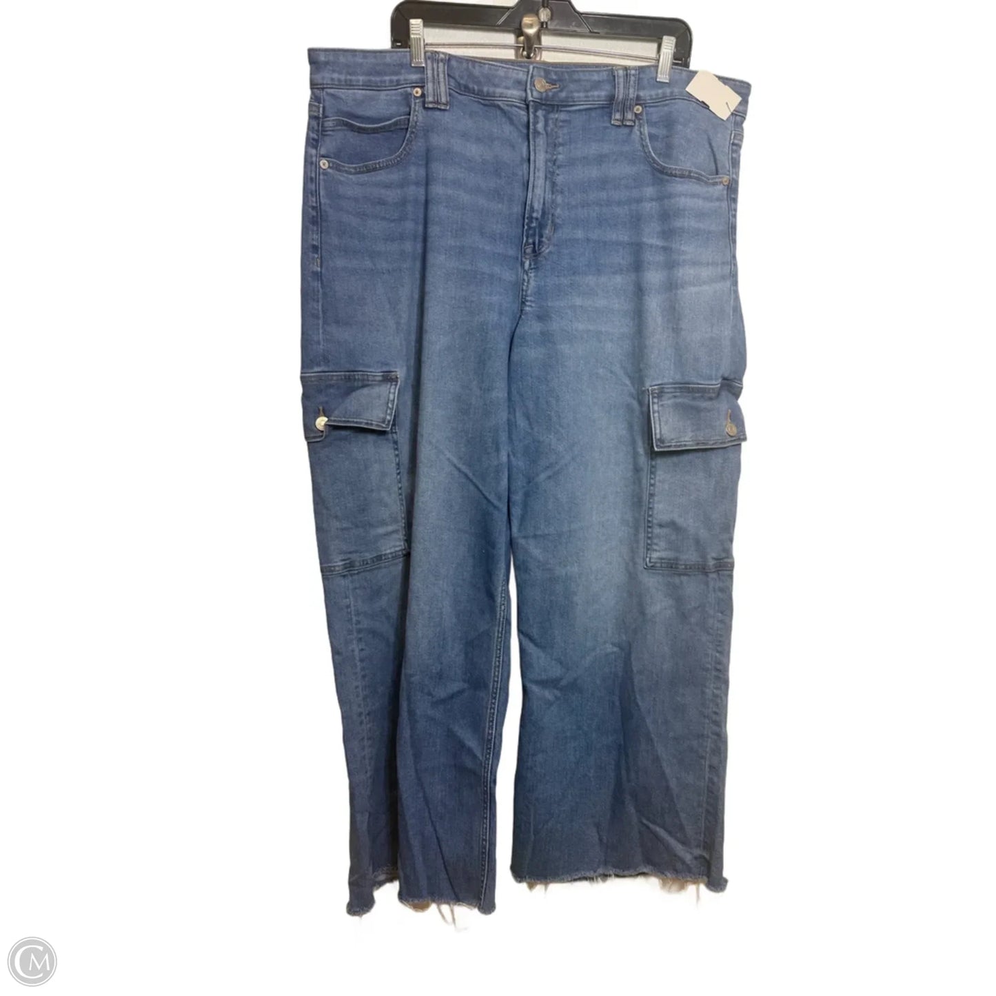 Jeans Wide Leg By American Eagle In Blue Denim, Size: 20
