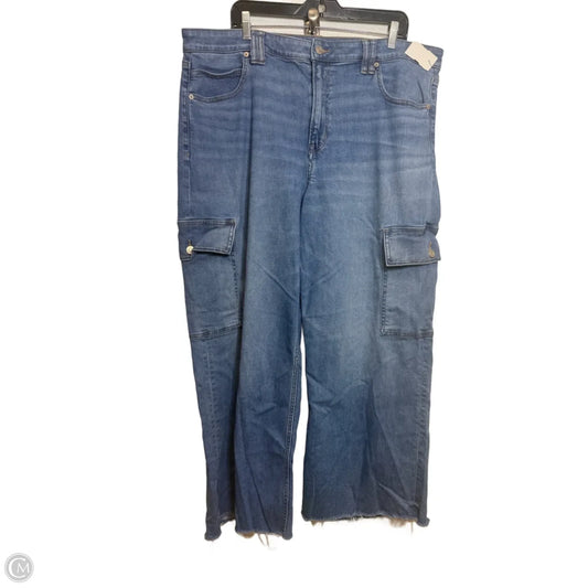 Jeans Wide Leg By American Eagle In Blue Denim, Size: 20