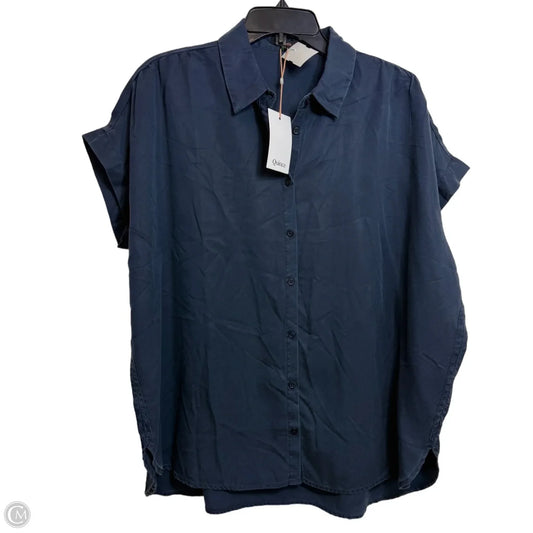 Top Short Sleeve By Quince In Navy, Size: Xl