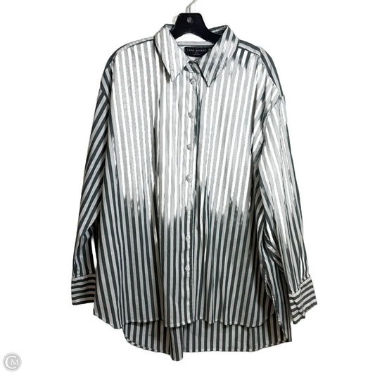 Blouse Long Sleeve By Lane Bryant In Striped Pattern, Size: Xl