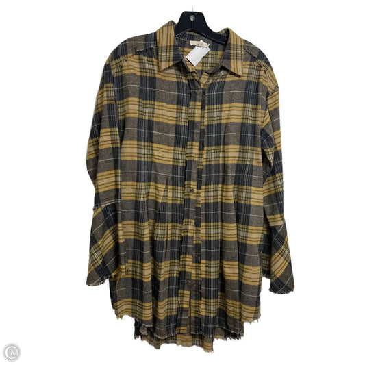 Top Long Sleeve By Easel In Plaid Pattern, Size: S