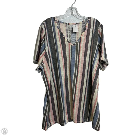 Top Short Sleeve By Lane Bryant In Striped Pattern, Size: 1x