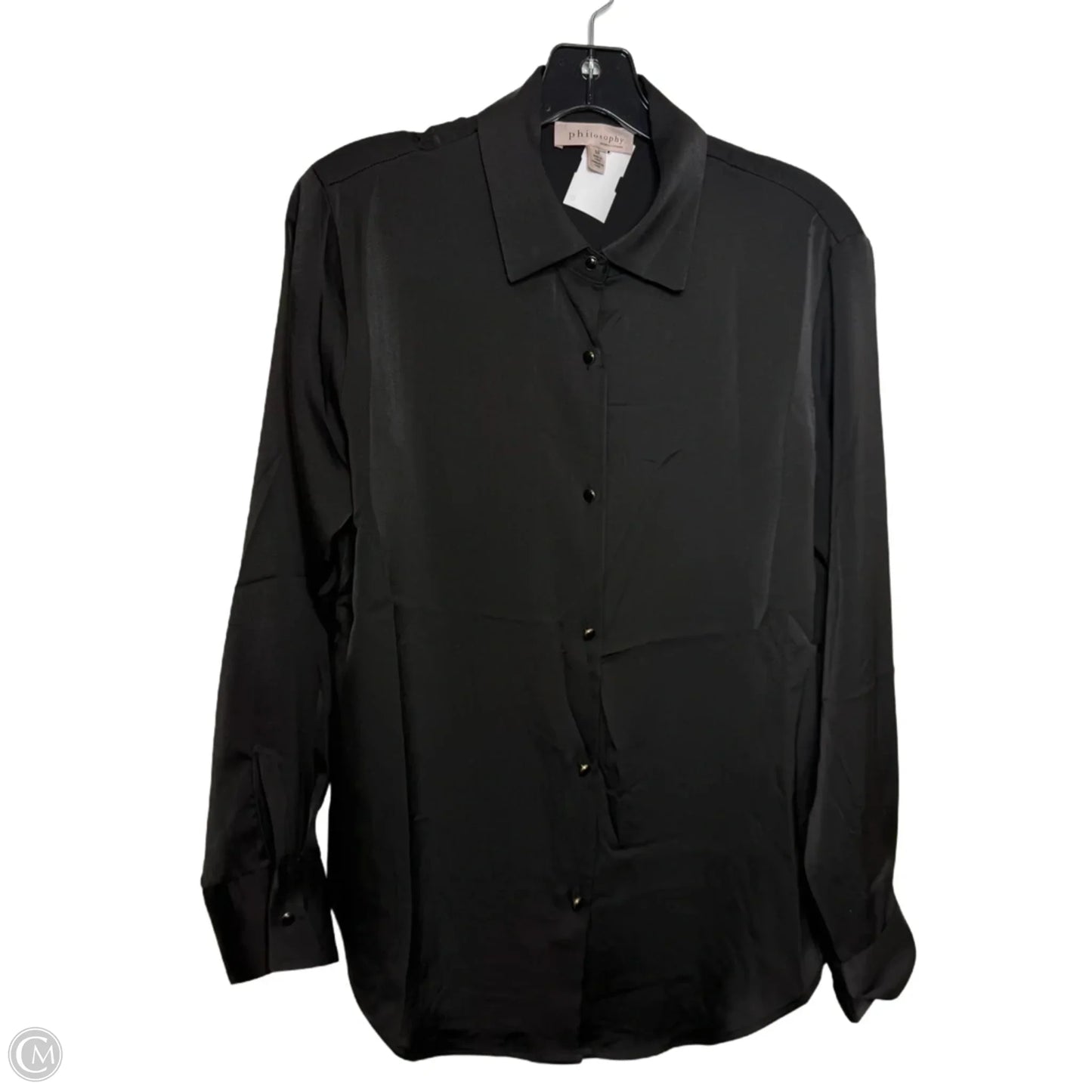 Top Long Sleeve By Philosophy In Black, Size: S