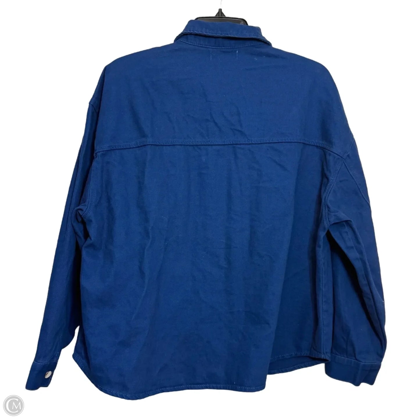 Jacket Shirt By Clothes Mentor In Blue, Size: M