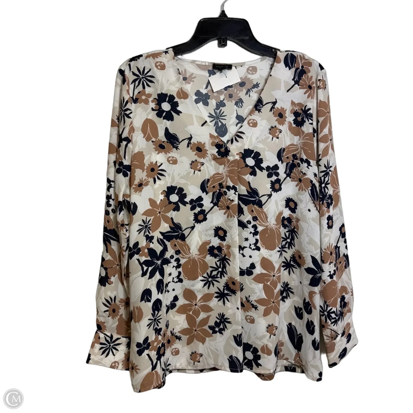 Top Long Sleeve By Ann Taylor In Floral Print, Size: L