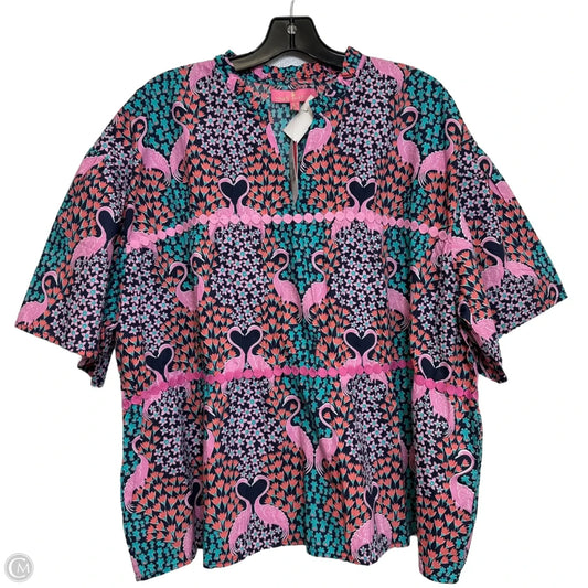 Top Short Sleeve By Simply Southern In Multi-colored, Size: Xl
