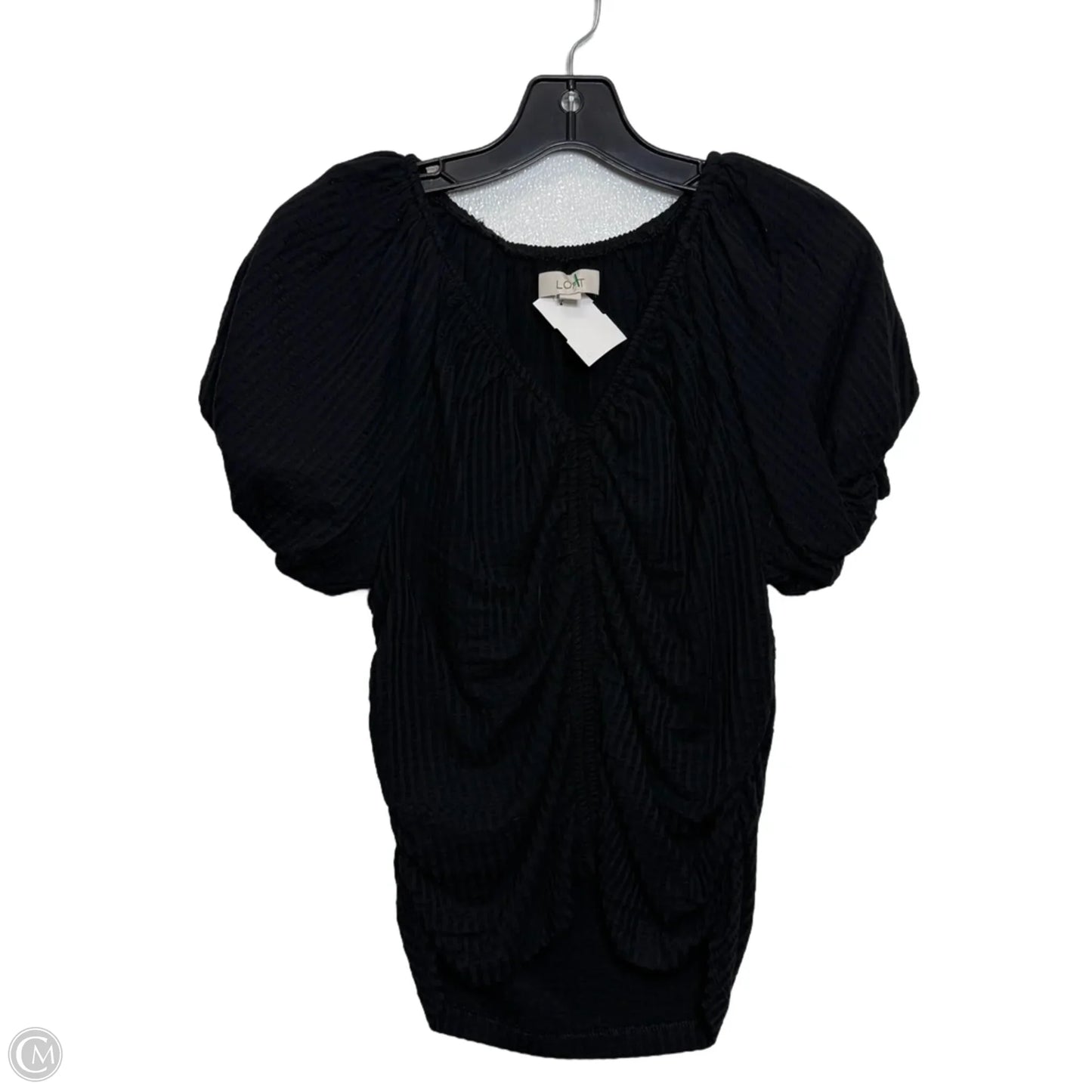 Top Short Sleeve By Loft In Black, Size: M