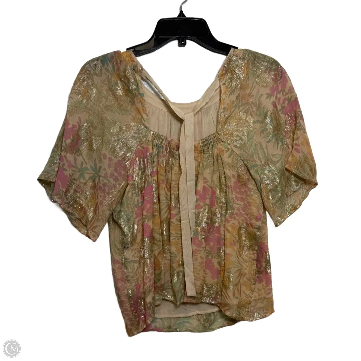 Top Short Sleeve By Loft In Floral Print, Size: S