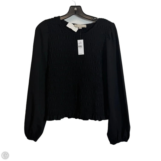 Top Long Sleeve By Loft In Black, Size: M