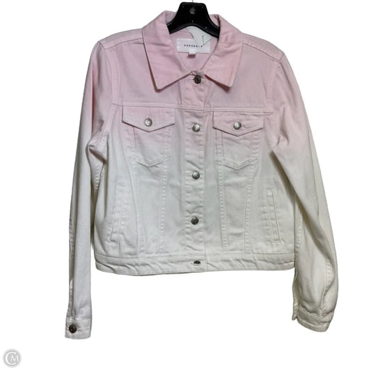 Jacket Denim By Popsugar In Pink & White, Size: M