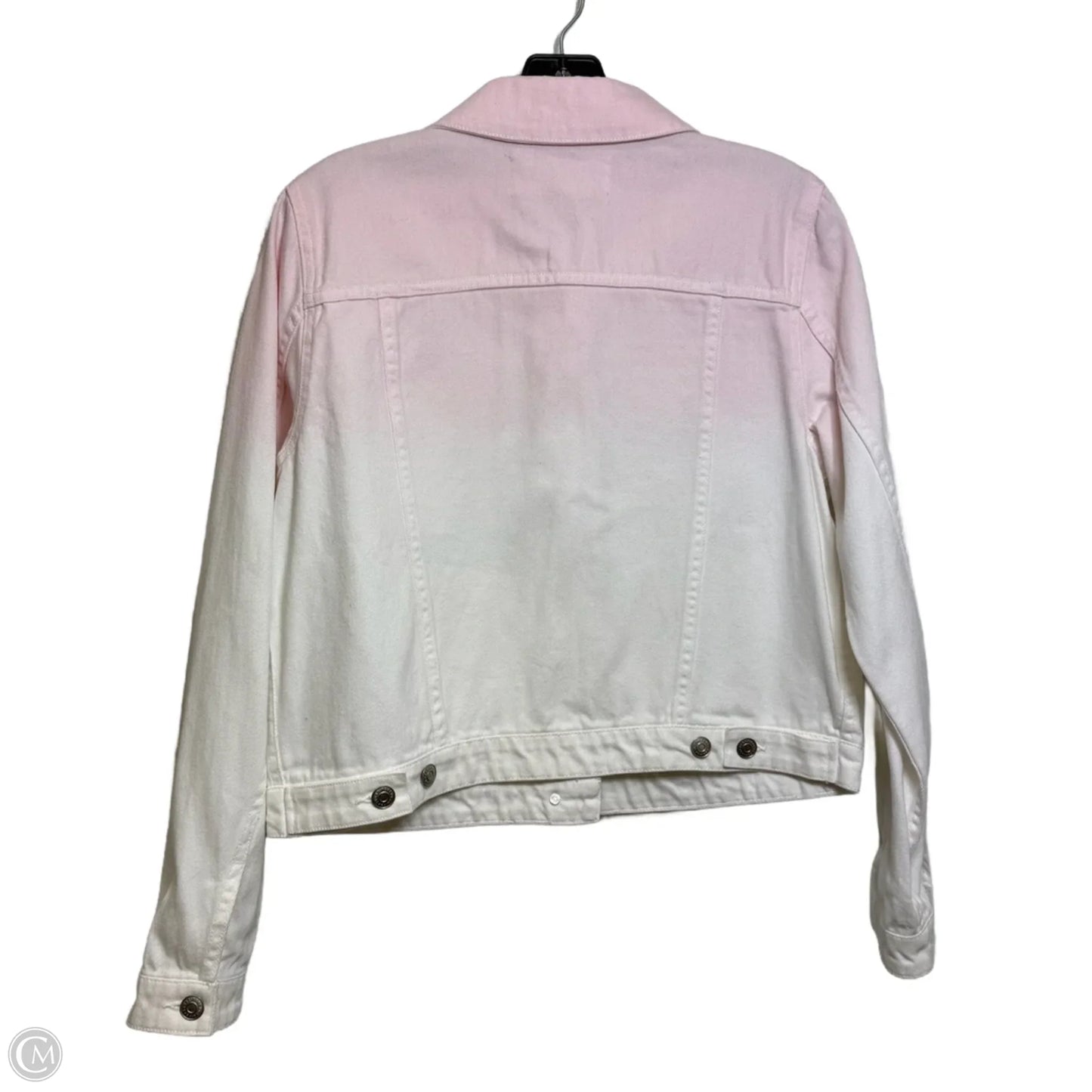 Jacket Denim By Popsugar In Pink & White, Size: M