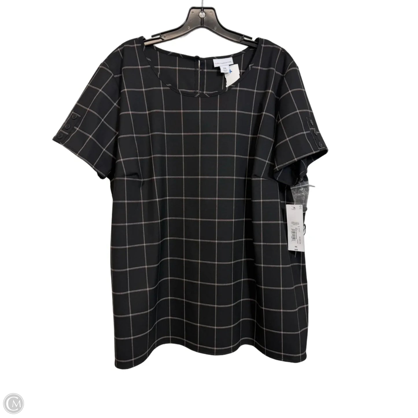 Top Short Sleeve By Liz Claiborne In Black, Size: Xxl