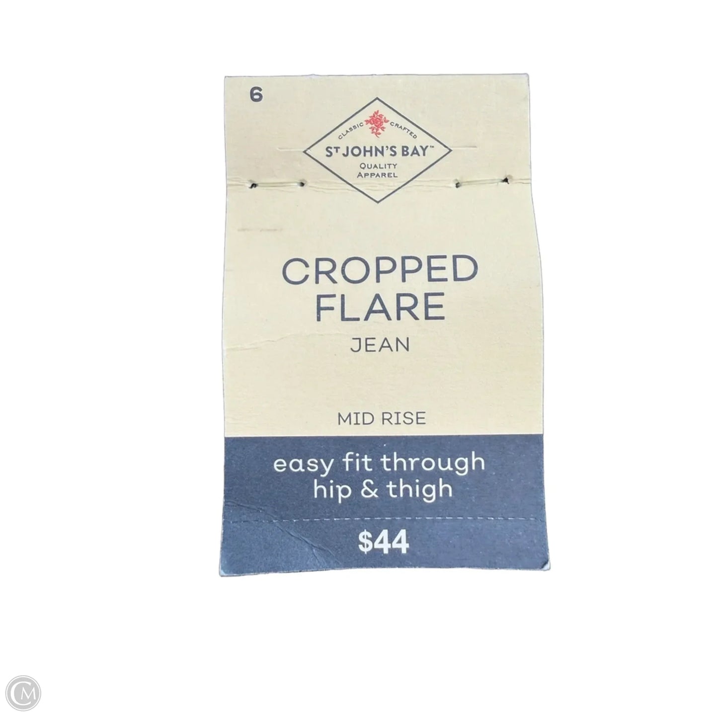 Jeans Cropped flare By St Johns Bay In Blue Denim, Size: 6