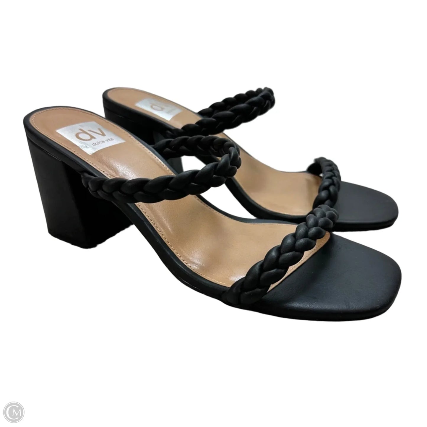 Sandals Heels Block By Dv In Black, Size: 8