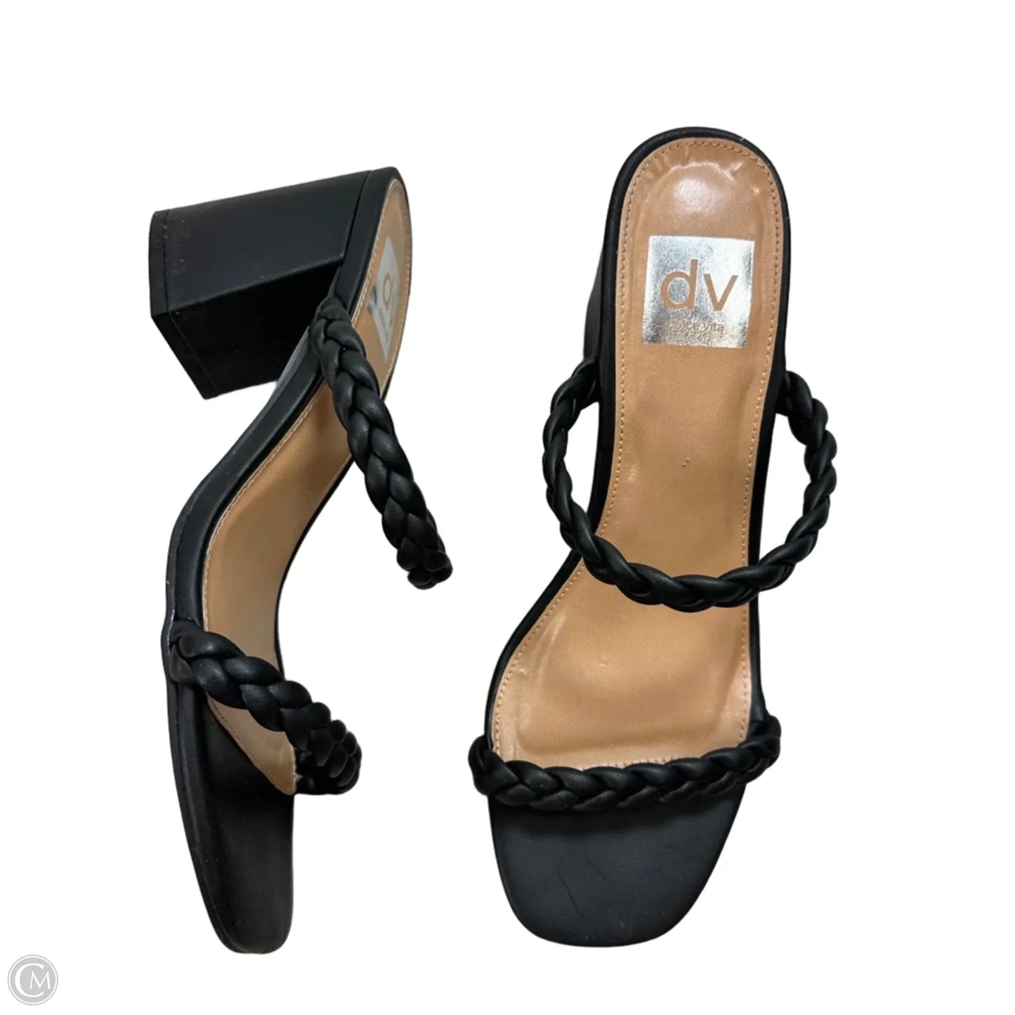 Sandals Heels Block By Dv In Black, Size: 8