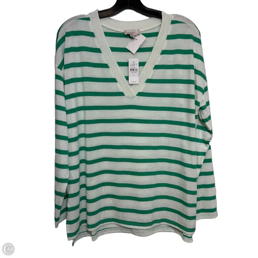 Top Long Sleeve By Loft In Striped Pattern, Size: L