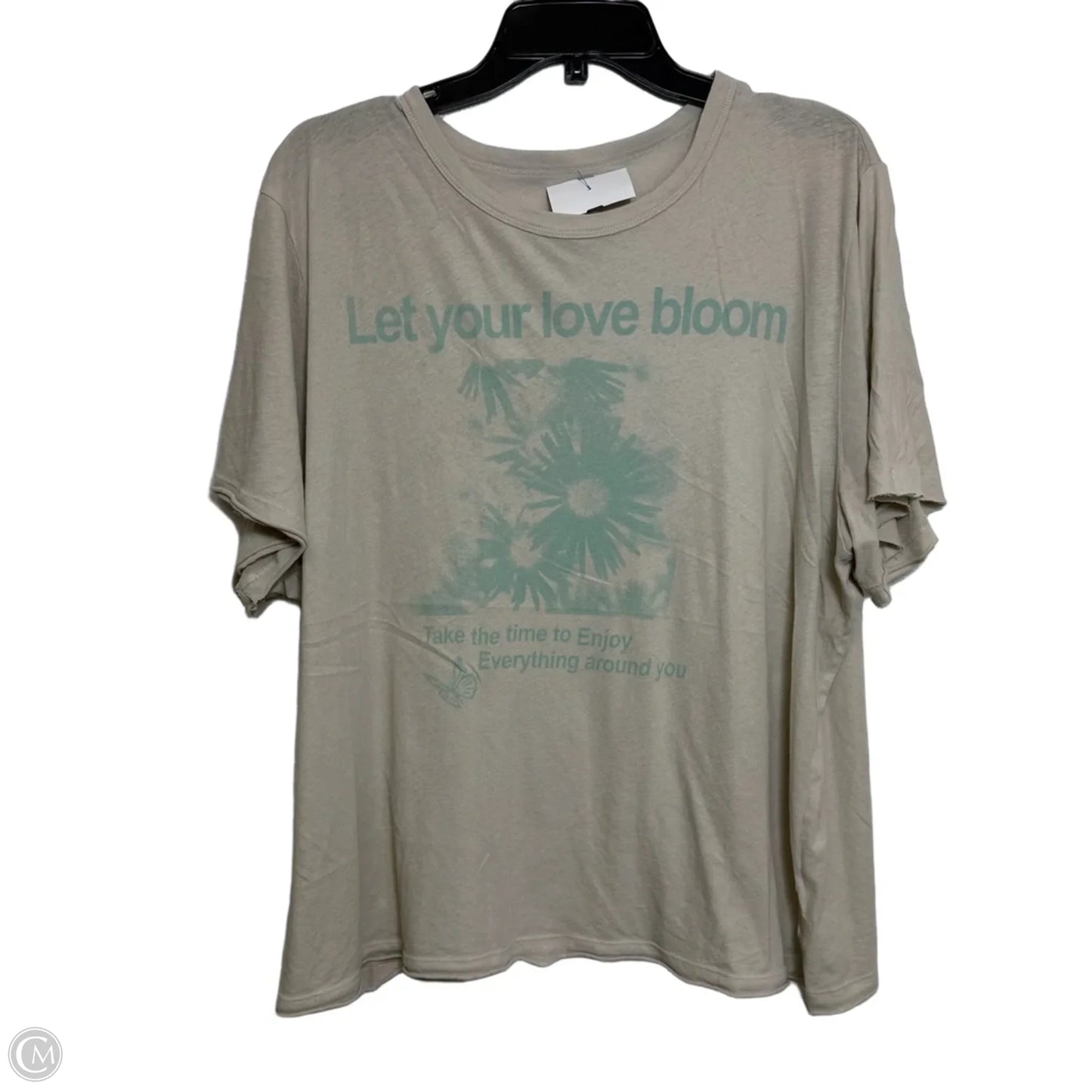 Top Short Sleeve By American Eagle In Taupe, Size: Xxl