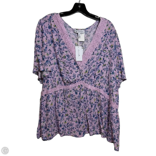Top Short Sleeve By Jessica Simpson In Purple, Size: Large