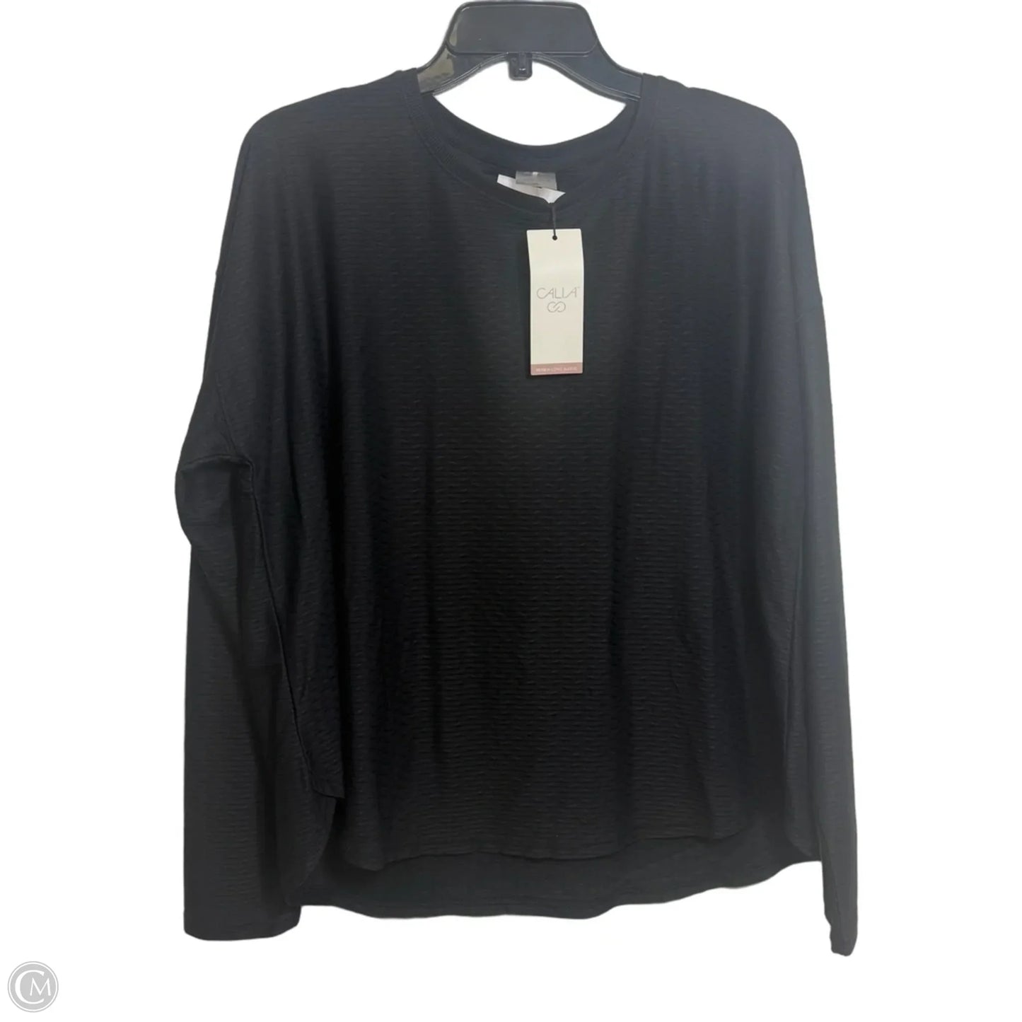 Athletic Top Long Sleeve Collar By Calia In Black, Size: Xl
