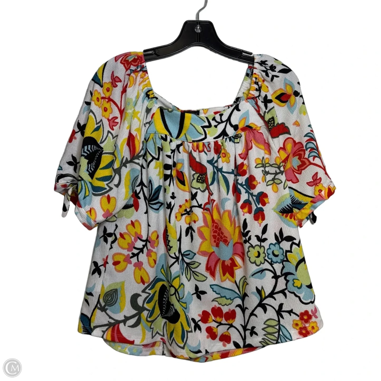 Top Short Sleeve By Ann Taylor In Floral Print, Size: L