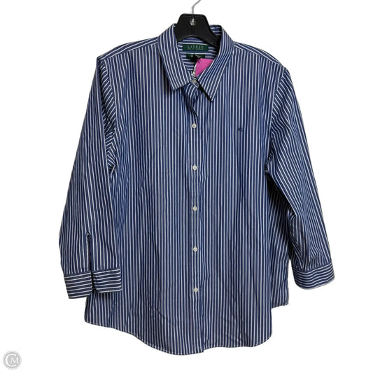 Top Long Sleeve By Lauren By Ralph Lauren In Striped Pattern, Size: Xl